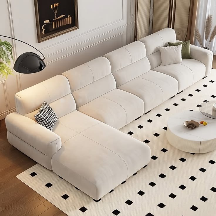 Modern white lounger sofa